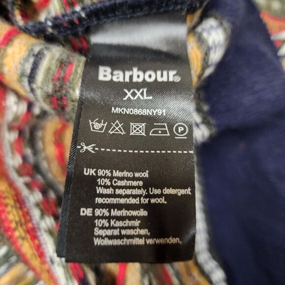 Barbour Merino Wool Cashmere Sweater Nordic Fair Isle Aztec Men's XXL 2X - Picture 5 of 14